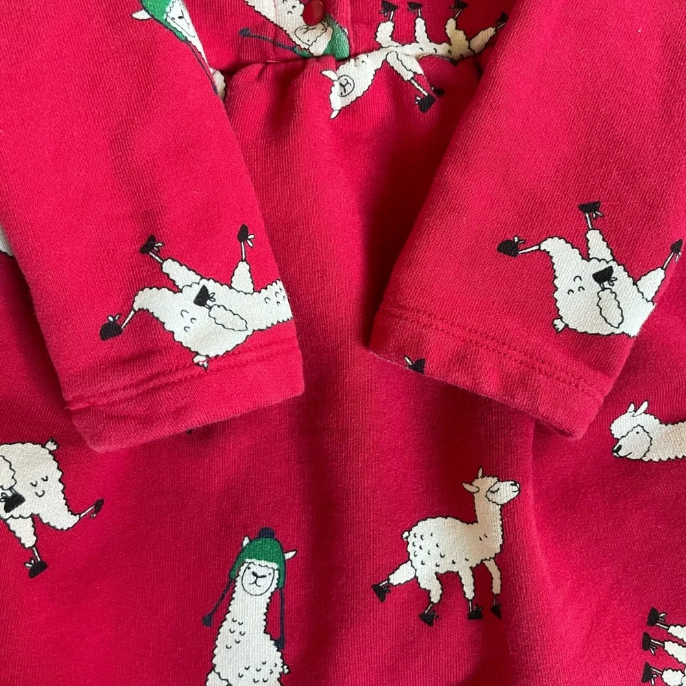 Hanna Andersson long sleeve llama print dress